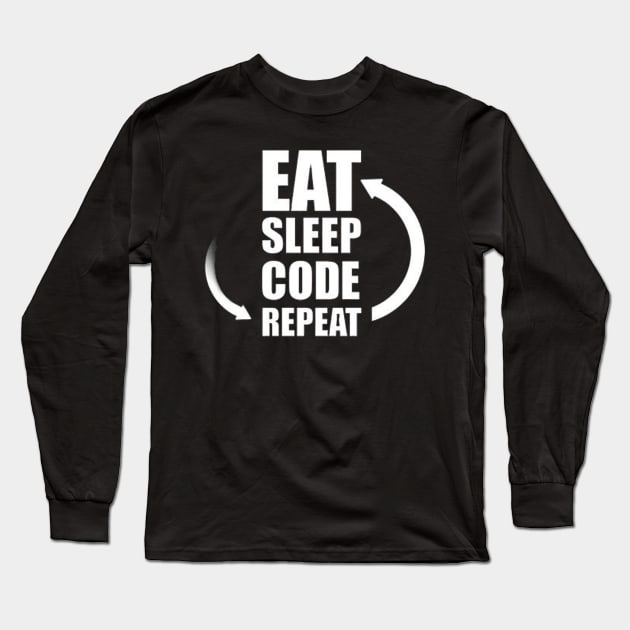 Eat Sleep Code Repeat Long Sleeve T-Shirt by trustme1195